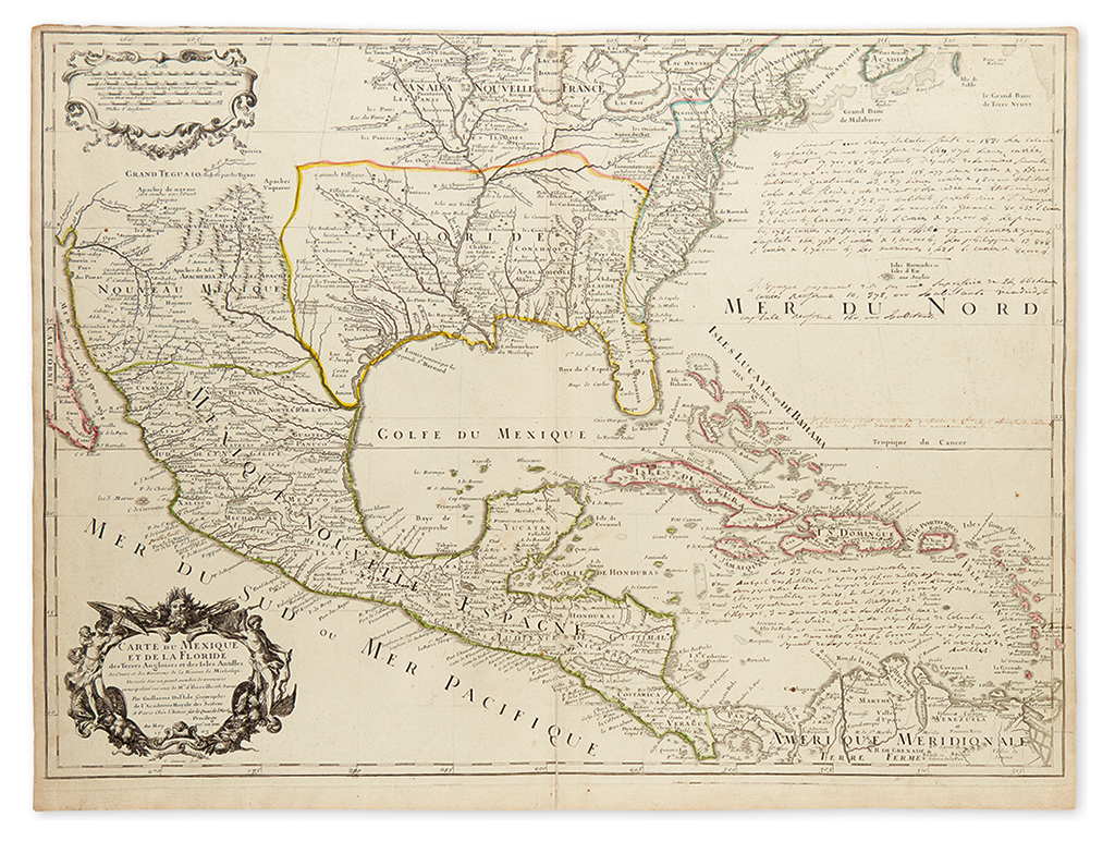 DE LISLE, GUILLAUME. Carte du Mexique et de la Floride des Terres Angloises et des Isles Antilles.